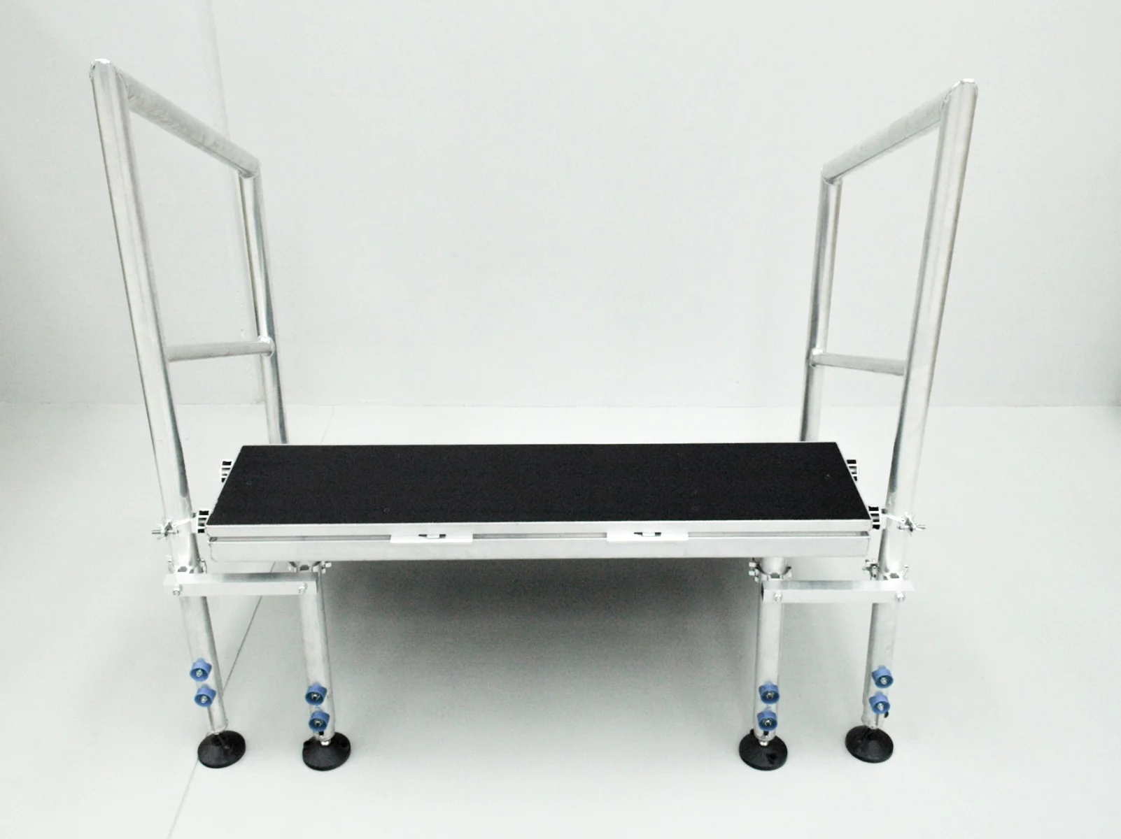 2-STEP ADJUSTABLE, FOLDING STAIRS FOR STAGE 400-600MM HIGH WITH HANDRAILS - Image 2