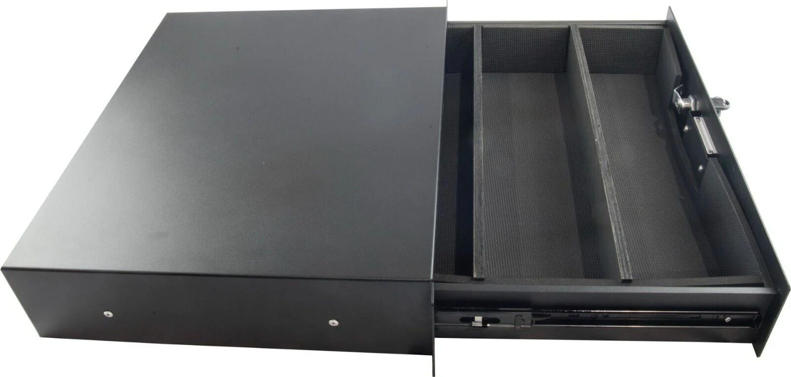 2RU 355mm  deep 19" Rack Mount Draw Equipment Cabinet Locking Lockable with removable dividers - Image 3