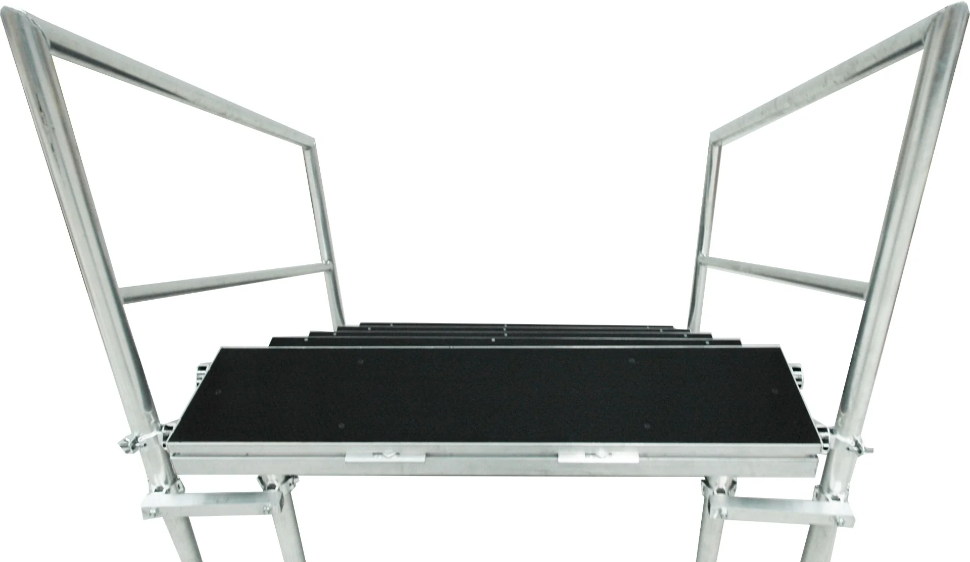 4-step free standing stairs for stage 800-1000mm high with handrails - Image 3