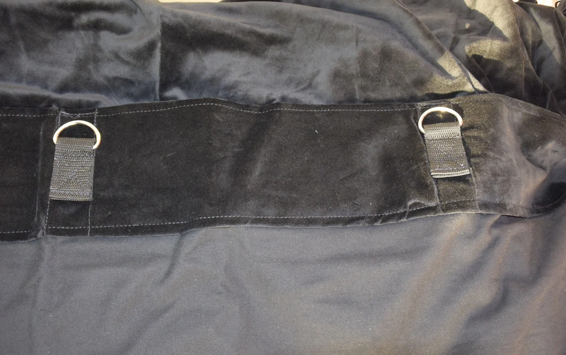 Black 4m drop x 3m width cotton velvet drape 365gsm Fire Retardant - Image 6