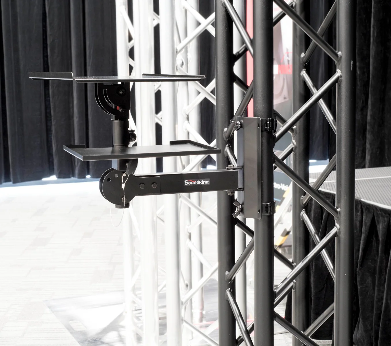 Adjustable Top Tray with tilt 35mm pole socket + wall/truss bracket with 50mm clamps - Image 12