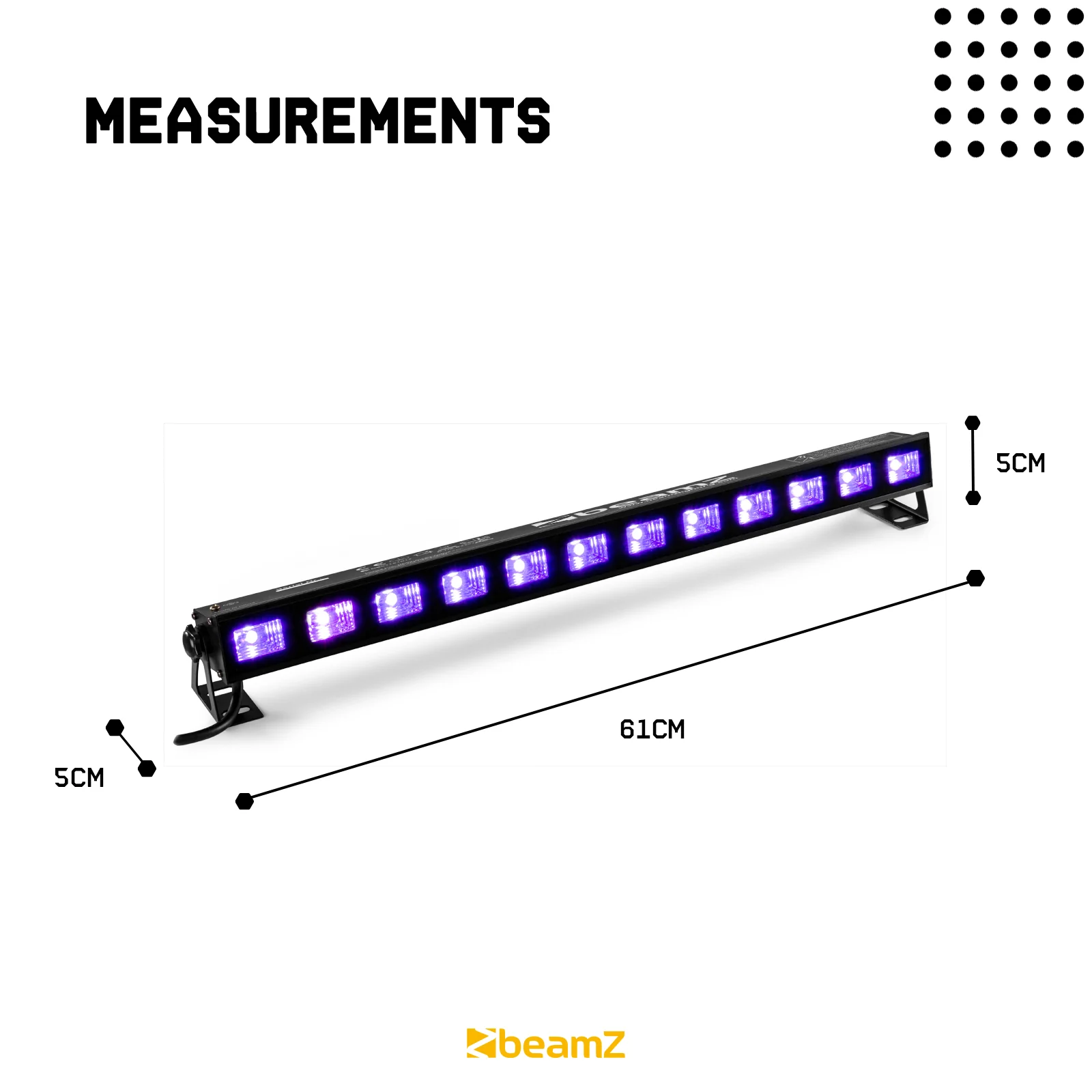 Beamz BUV123 LED UV Bar 12 x 3W - Image 3