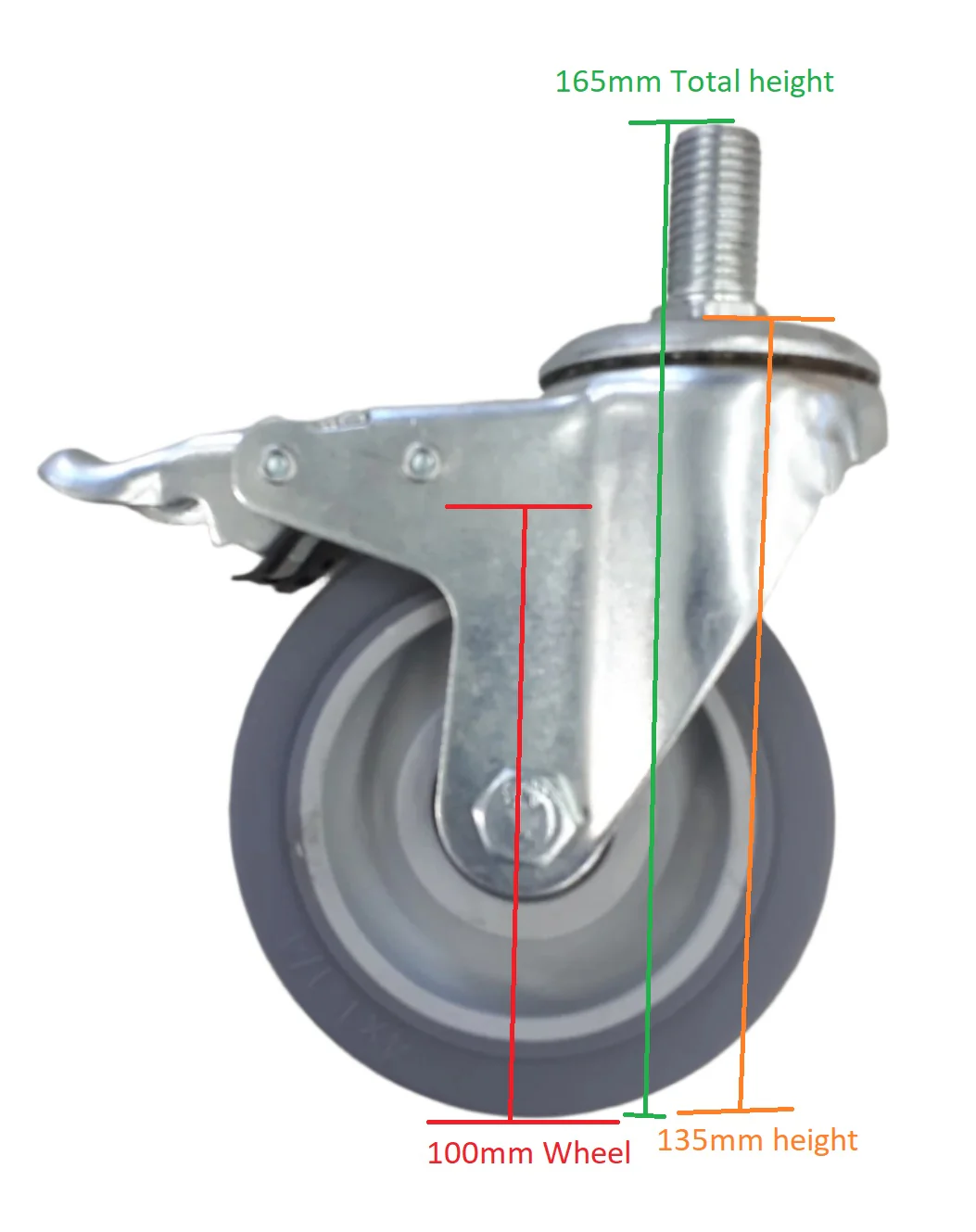 Castor wheel to fit height adjustable stage leg - Image 5