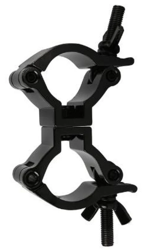 Clamp - BLACK narrow double swivel lighting aluminium clamp suit 50mm/2" truss 300kg