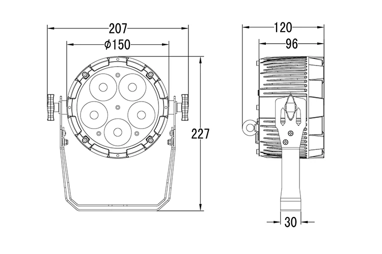 Event Lighting PAR5H (replacement for PAR5x12) - 5x12W RGBWAU Pro PAR - Image 3