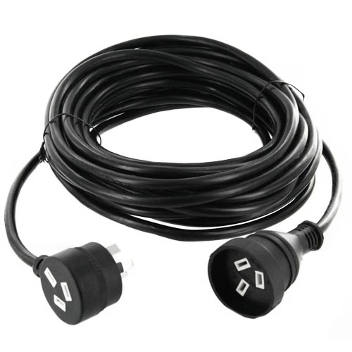 Extension Lead with Piggyback  Mains 10 M - Black - Image 2