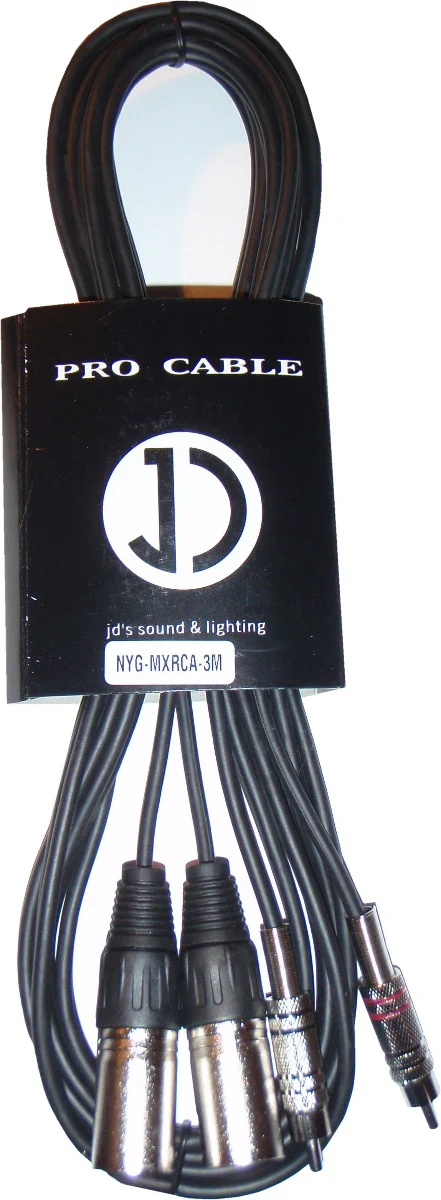Male RCA / Male XLR lead, 3m MXRCA-3M,