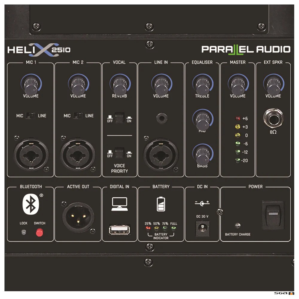 Helix 2510 – 250 Watt High Output, Professional Wireless Portable PA System - BUILD YOUR SYSTEM - Image 4