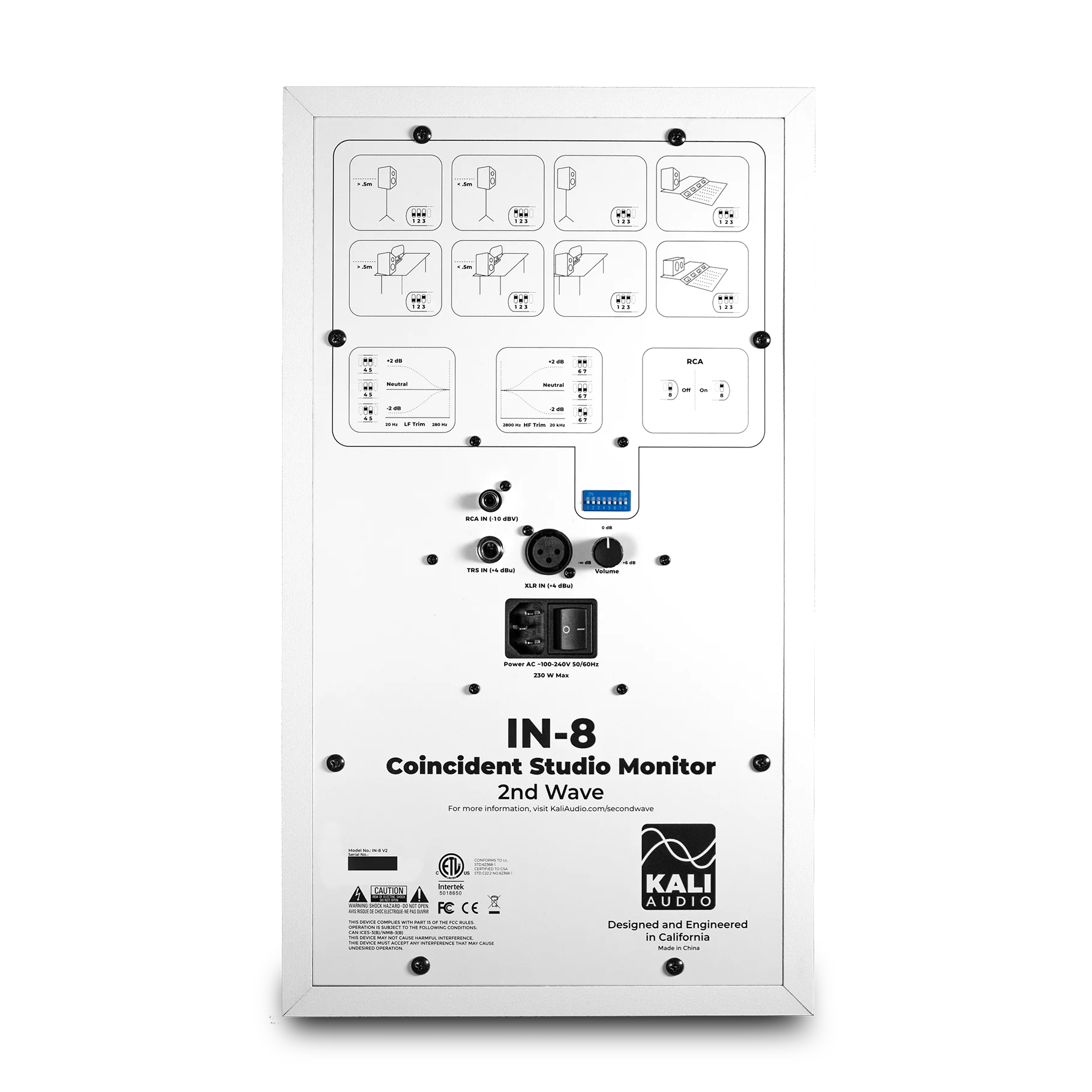 KALI AUDIO IN-8 v2 ACTIVE STUDIO MONITOR -3-WAY WHITE 2nd WAVE (EACH) - Image 8