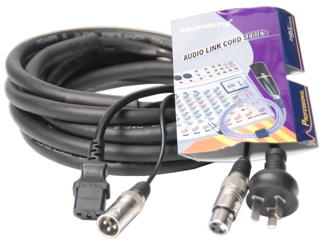 10m Signal Audio 3pin XLR / IEC Power Mains Cable