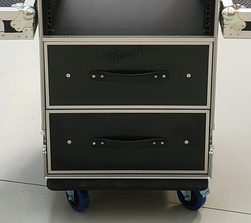 Mixer / amp case - 19" rack equipment case workstation- 10RU mixer, 6RU amplifier, 2 draws - Image 7
