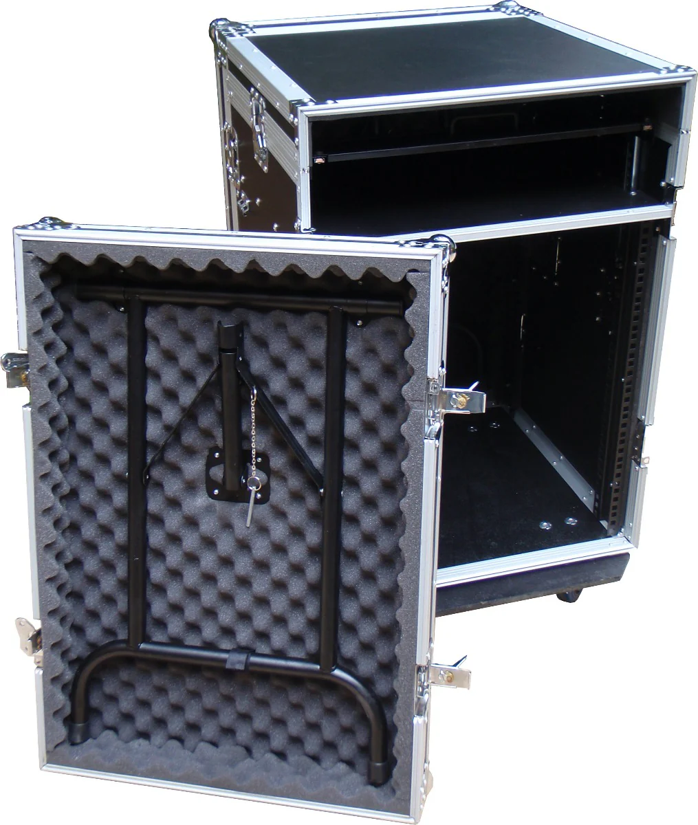 Mixer / amp case - 19" rack equipment case workstation- 10RU mixer 16RU amplifier - Image 3