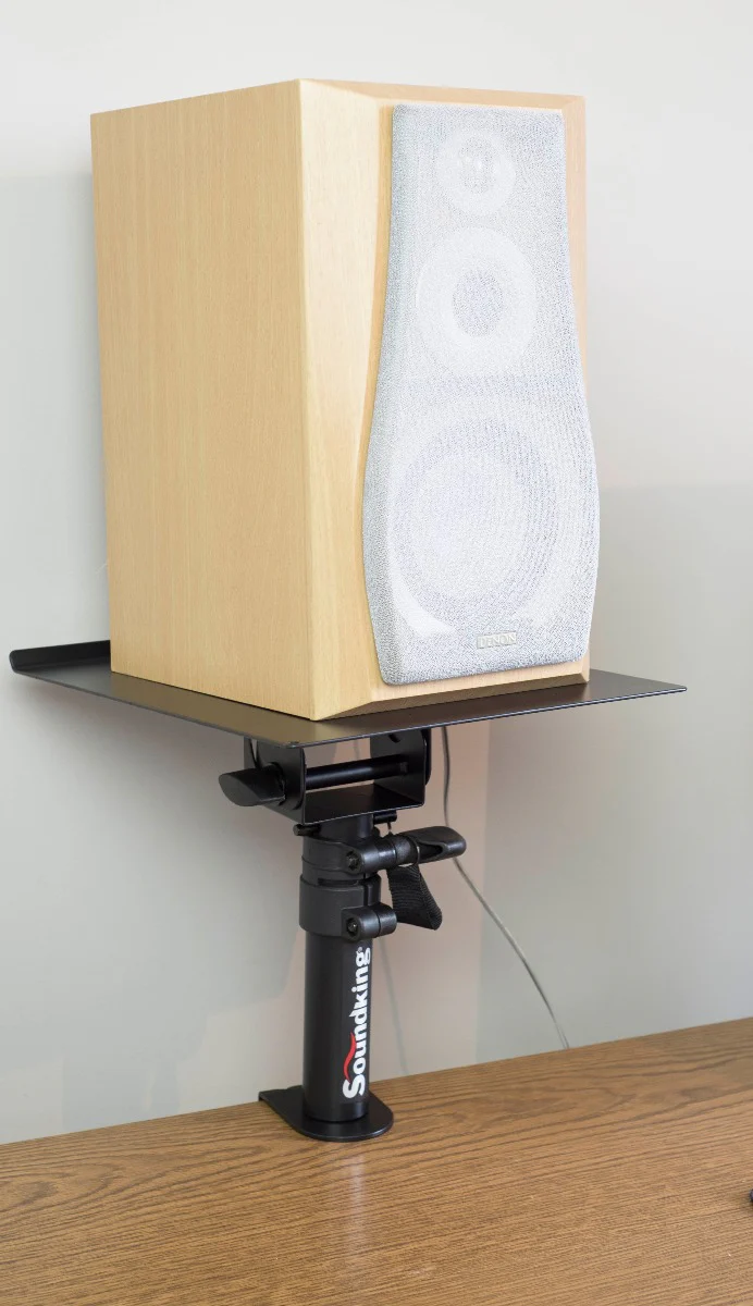 PAIR OF TABLE TOP MONITOR STAND WITH TABLE CLAMP LARGE TRAY, DF147 - Image 12