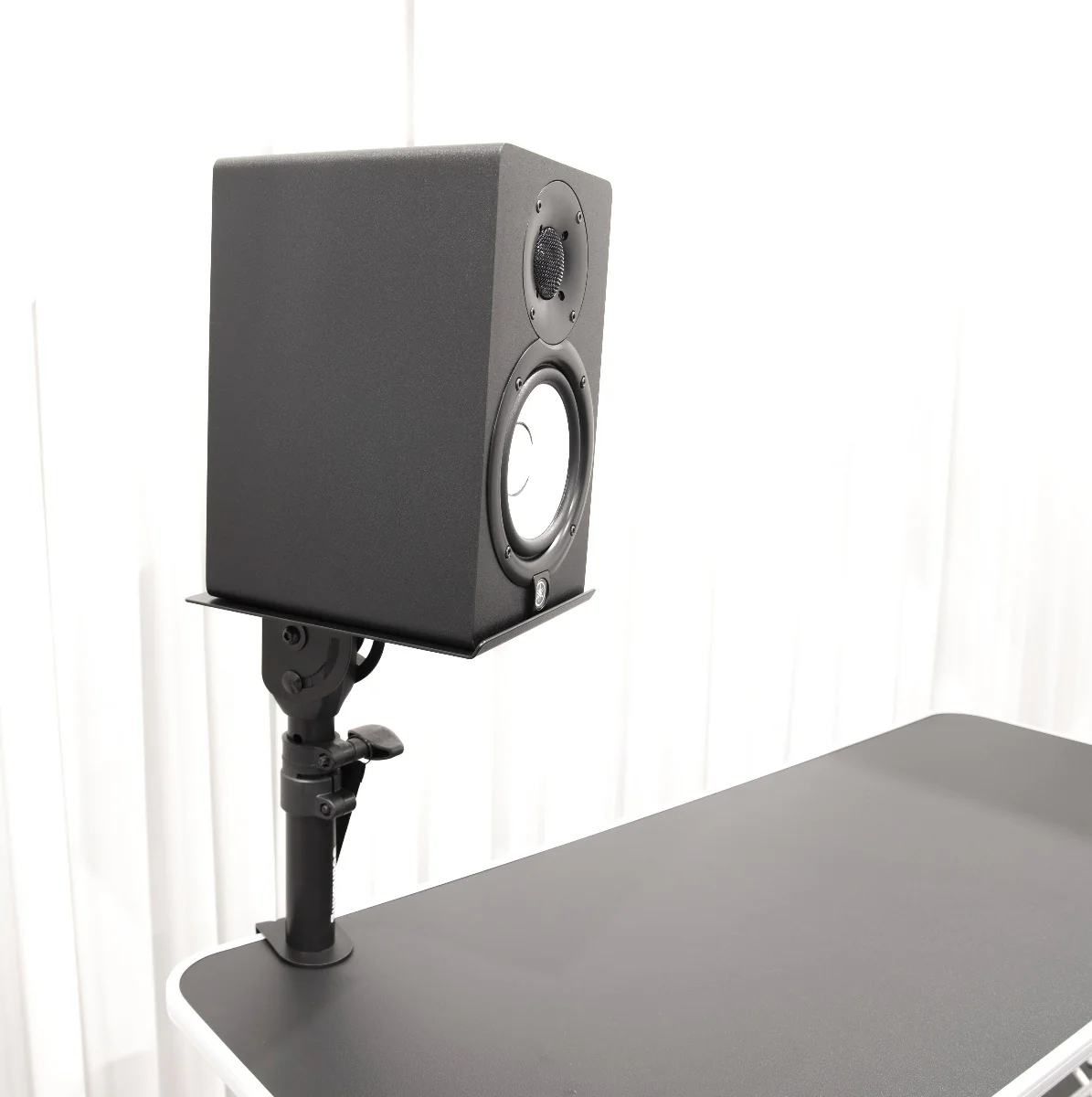 PAIR OF TABLE TOP MONITOR STAND WITH TABLE CLAMP SMALL TRAY - Image 3