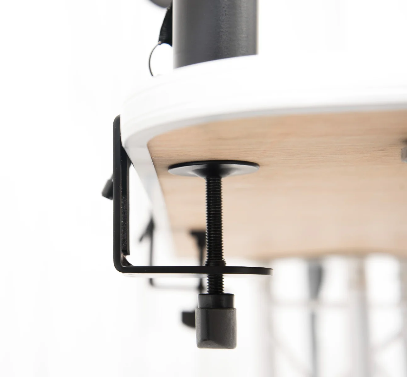 PAIR OF TABLE TOP MONITOR STAND WITH TABLE CLAMP SMALL TRAY - Image 5