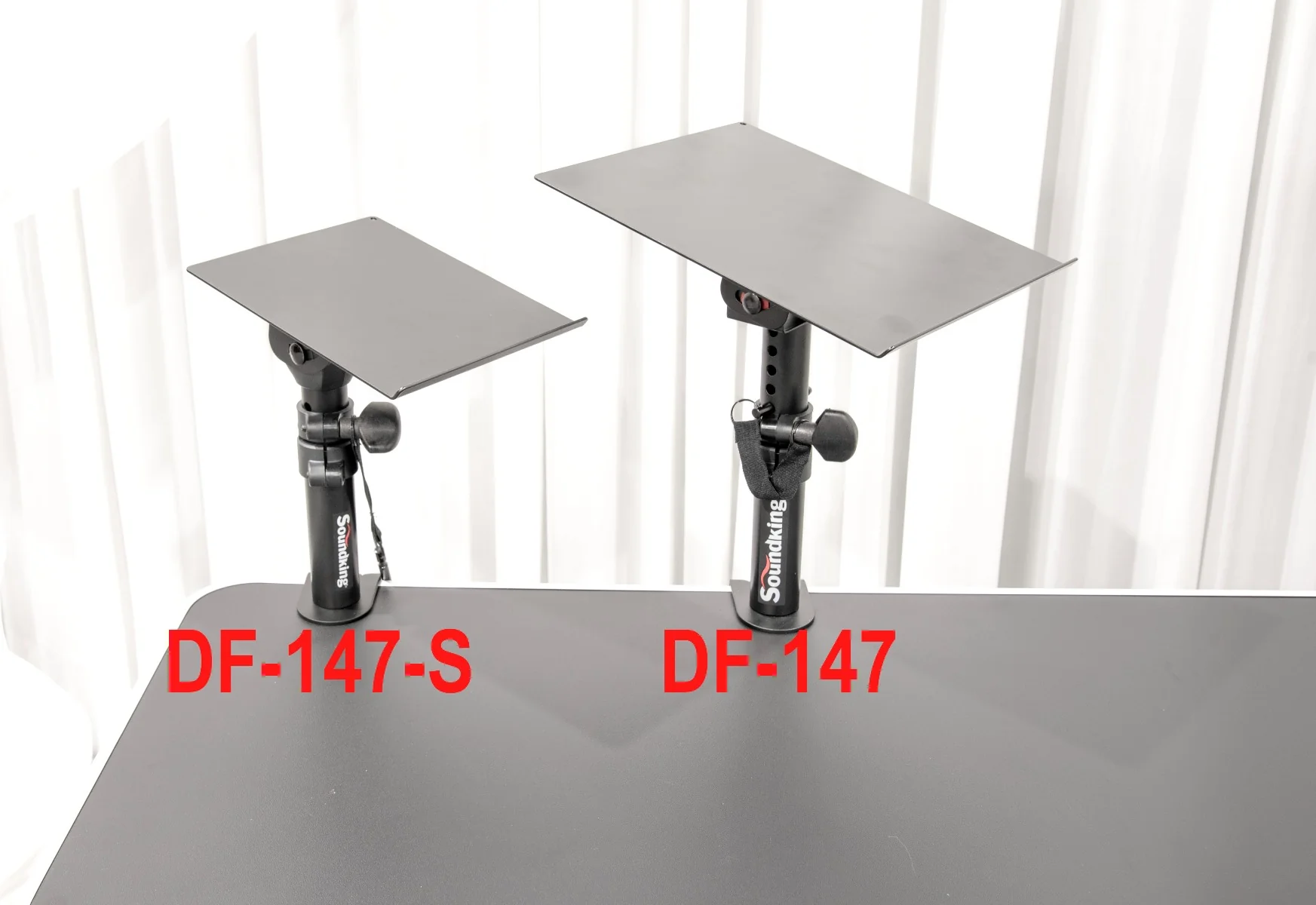PAIR OF TABLE TOP MONITOR STAND WITH TABLE CLAMP SMALL TRAY - Image 6