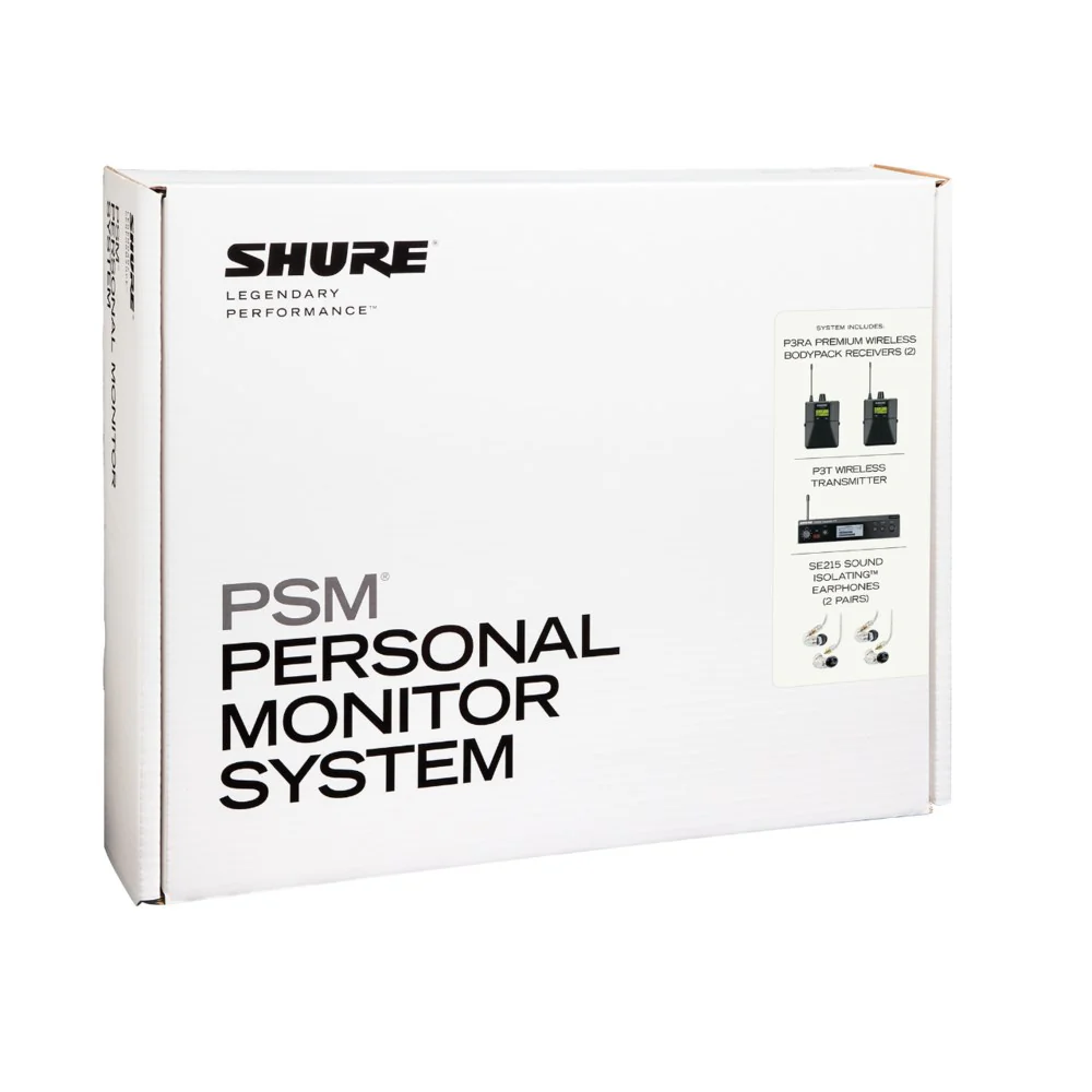 PSM300 Twin Wireless System; includes 2x P3RA Bodypacks & 2x SE215-CL - Image 6