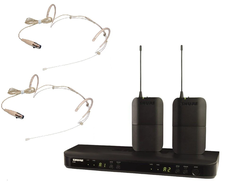 SHURE BLX188 PT30X WIRELESS DUAL SLIMLINE HEADSET MICROPHONE SYSTEM