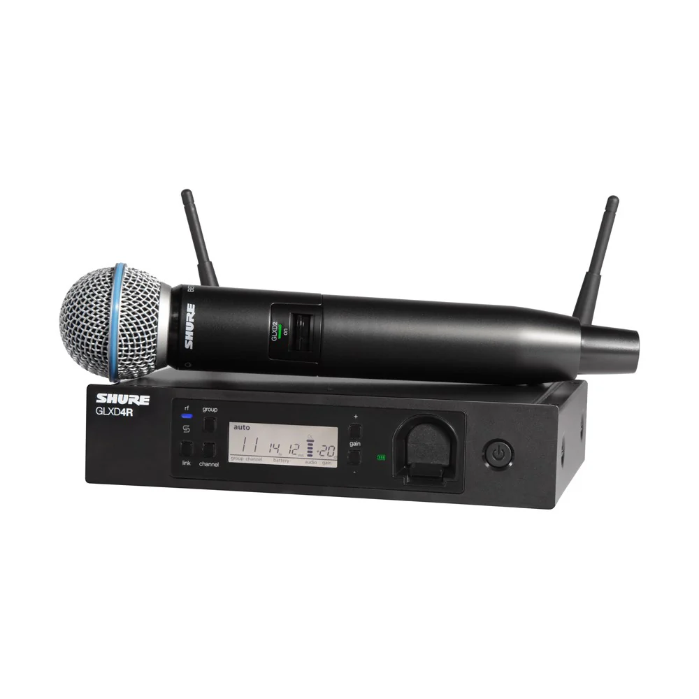 SHURE GLXD24R+ Beta58 WIRELESS DIGITAL HANDHELD SYSTEM: 2.4GHZ and 5.8GHz- Rack mountable