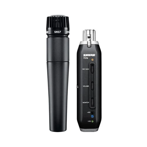 SHURE SM57 INSTRUMENT CARDIOID DYNAMIC MICROPHONE WITH SHURE X2U