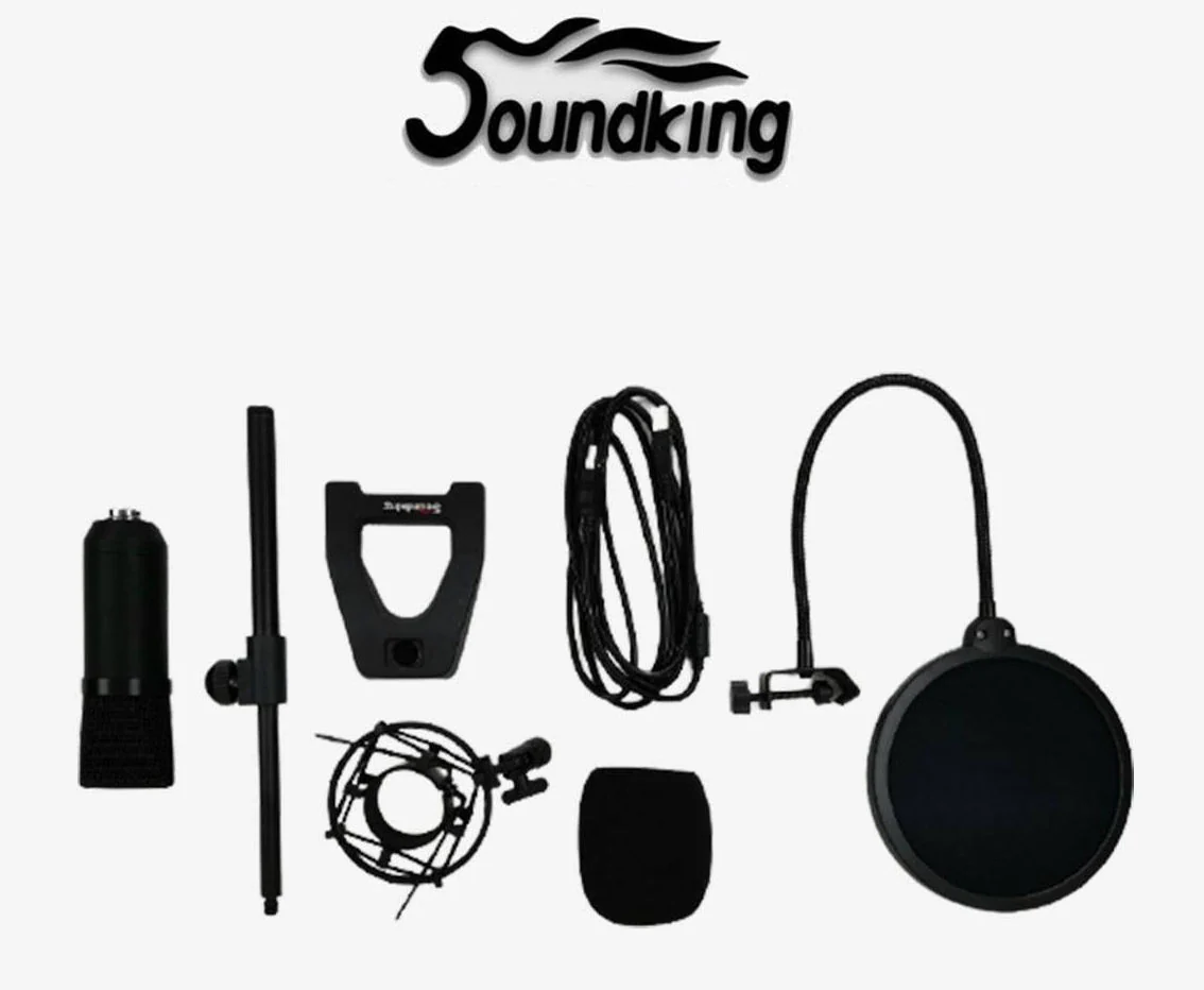 SOUNDKING CMS1 USB condenser microphone with shock mount pop filter and table top stand - Image 4