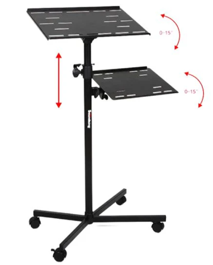 Soundking SF80 two-layer music / laptop stand on wheels with tilt adjustment - Image 2