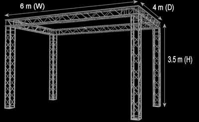 Truss stand - 3.5m high x 6m wide x4m deep four way 290mm box truss - Image 5