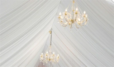 White silk drape 3m drop x 6m wide - Image 4