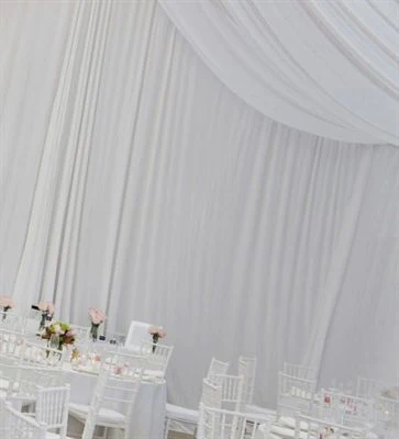 White silk drape 4m drop x 6m wide - Image 2