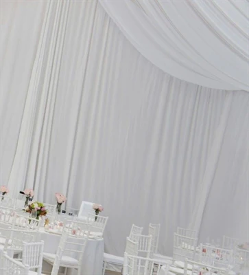 White 4m drop x 5m width velveteen drape - 200GSM - Image 5